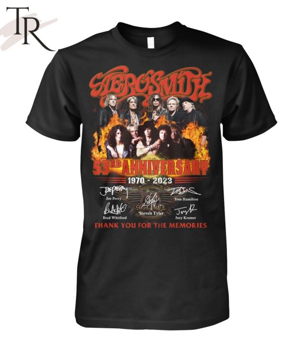 Aerosmith 53rd Anniversary 1970 – 2023 Thank You For The Memories T-Shirt