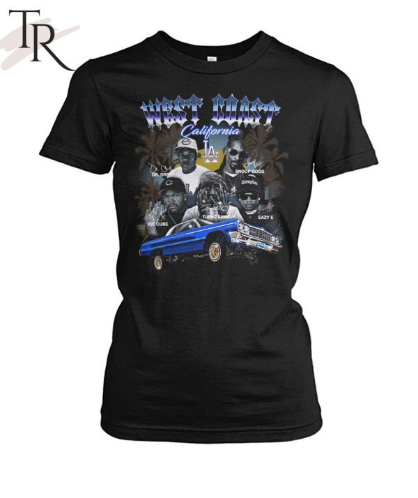 Ice Cube, Dr. Dre,  Tupac Shakur, Eazy E& Snoop Dogg – West Coast California T-Shirt