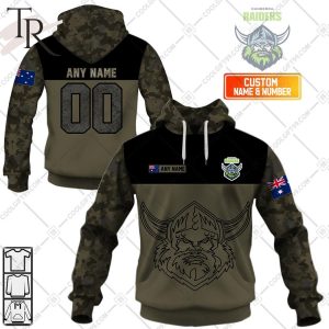 Personalized NRL Camouflage V2 Canberra Raiders Hoodie