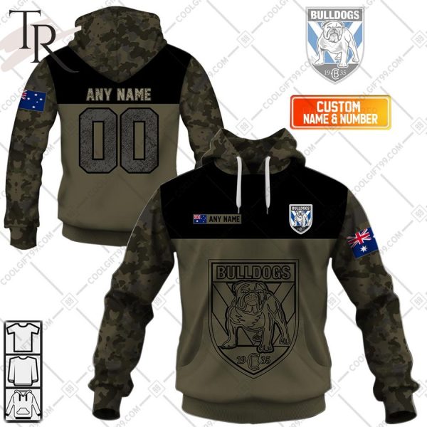 Personalized NRL Camouflage V2 Canterbury Bankstown Bulldogs Hoodie