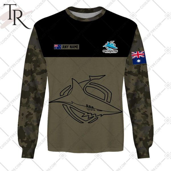 Personalized NRL Camouflage V2 Cronulla Sutherland Sharks Hoodie