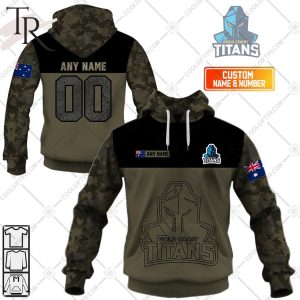 Personalized NRL Camouflage V2 Gold Coast Titans Hoodie