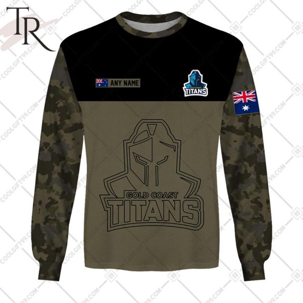Personalized NRL Camouflage V2 Gold Coast Titans Hoodie