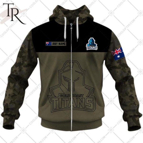 Personalized NRL Camouflage V2 Gold Coast Titans Hoodie