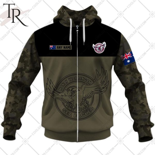 Personalized NRL Camouflage V2 Manly Warringah Sea Eagles Hoodie