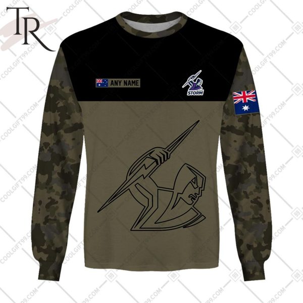 Personalized NRL Camouflage V2 Melbourne Storm Hoodie