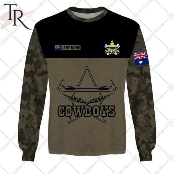 Personalized NRL Camouflage V2 North Queensland Cowboys Hoodie