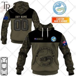 Personalized NRL Camouflage V2 Parramatta Eels Hoodie