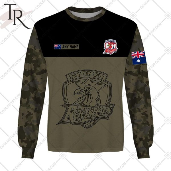 Personalized NRL Camouflage V2 Sydney Roosters Hoodie