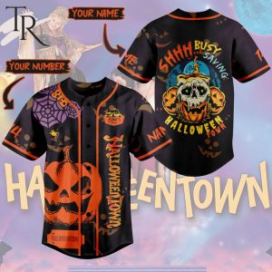 Custom Name And Number Halloween Town Baseball Jersey