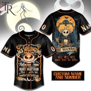 Custom Name And Number Jack Skellington’s Halloween Town The Nightmare Baseball Jersey