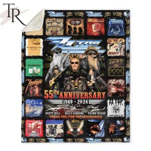 ZZ Top 55th Anniversary 1969 – 2024 Thank You For The Memories Fleece Blanket