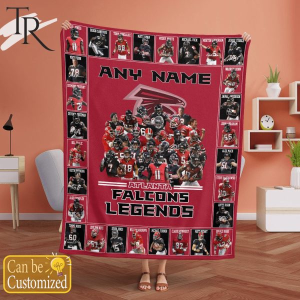 Custom Name Atlanta Falcons Legends Fleece Blanket