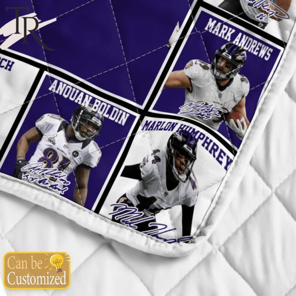 Custom Name Baltimore Ravens Legends Fleece Blanket