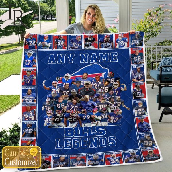 Custom Name Buffalo Bills Legends Fleece Blanket