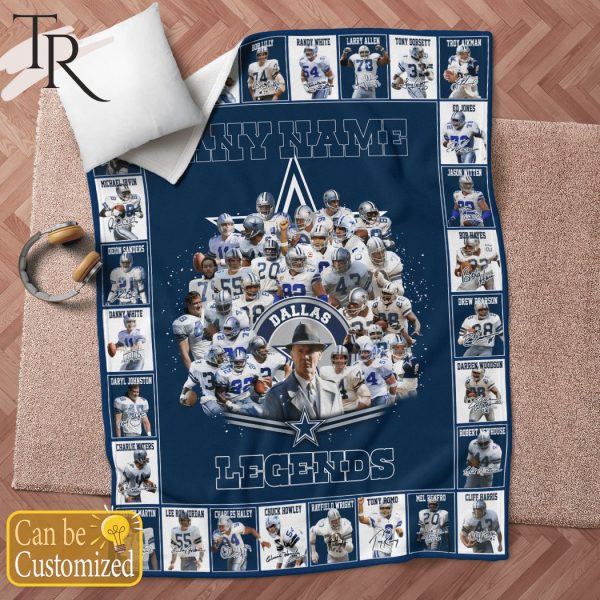 Custom Name Dallas Cowboys Legends Fleece Blanket