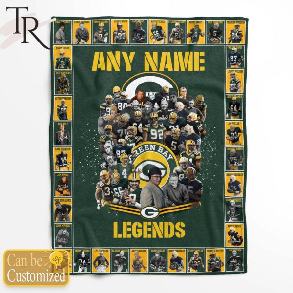 Custom Name Green Bay Packers Legends Fleece Blanket