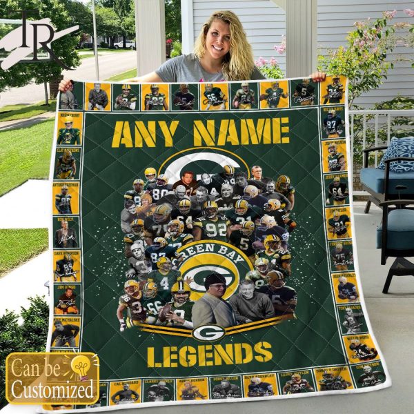 Custom Name Green Bay Packers Legends Fleece Blanket