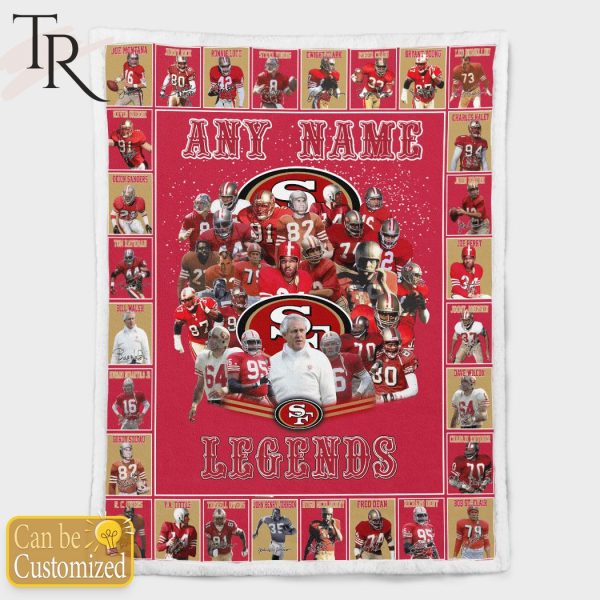 Custom Name San Francisco 49ers Legends Fleece Blanket