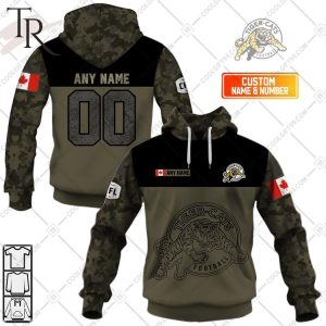 Personalized CFL Hamilton Tiger Cats Camo V2 Style Hoodie
