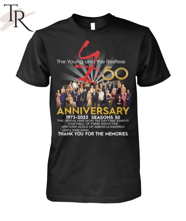 The Young And The Restless 50th Anniversary 1973 – 2023 Thank You For The Memories T-Shirt