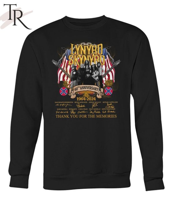 Lynyrd Skynyrd 60th Anniversary 1964 – 2024 Thank You For The Memories T-Shirt