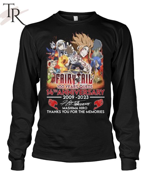 Fairy Tail 100 Years Quets 14th Anniversary 2009 – 2023 Mashima Hiro Thanks You For The Memories T-Shirt