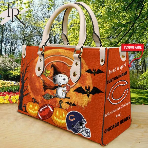 Chicago Bears NFL Snoopy Halloween Women Leather Hand Bag