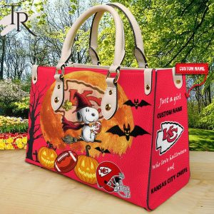 Kansas City Chiefs NFL Snoopy Halloween Women Leather Hand Bag