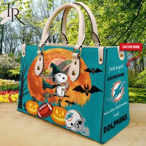 Miami Dolphins NFL Snoopy Halloween Women Leather Hand Bag