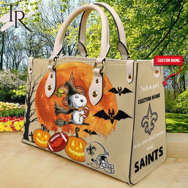 New Orleans Saints NFL Snoopy Halloween Women Leather Hand Bag