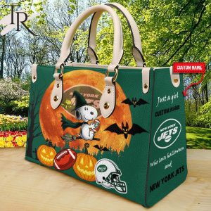 New York Jets NFL Snoopy Halloween Women Leather Hand Bag