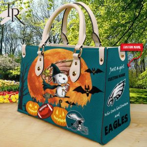Philadelphia Eagles NFL Snoopy Halloween Women Leather Hand Bag