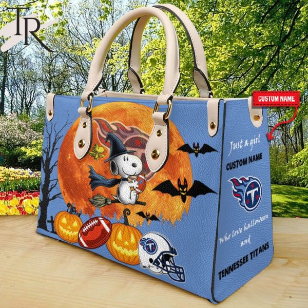 Tennessee Titans NFL Snoopy Halloween Women Leather Hand Bag