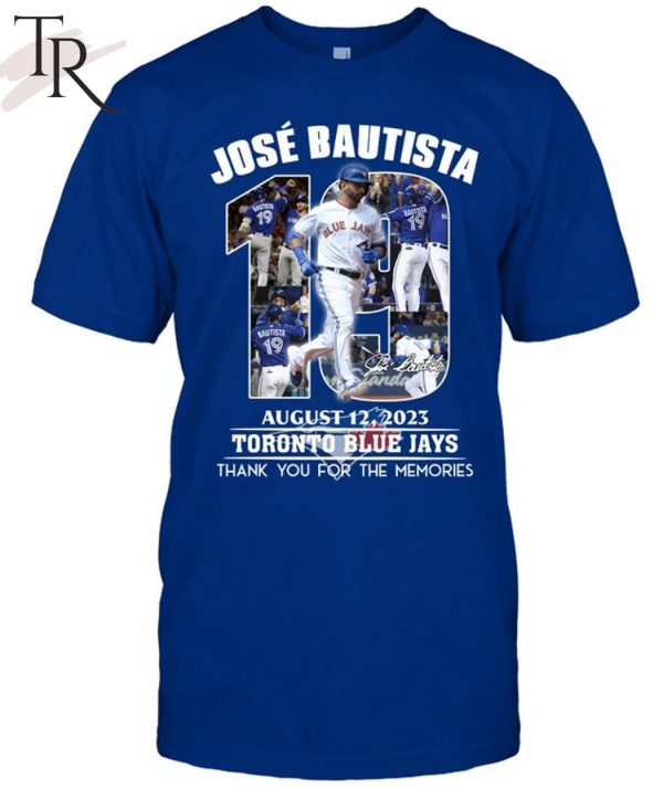 Jose Bautista August 12, 2023 Toronto Blue Jays Thank You For The Memories T-Shirt