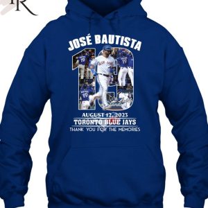 Jose Bautista August 12, 2023 Toronto Blue Jays Thank You For The Memories T-Shirt