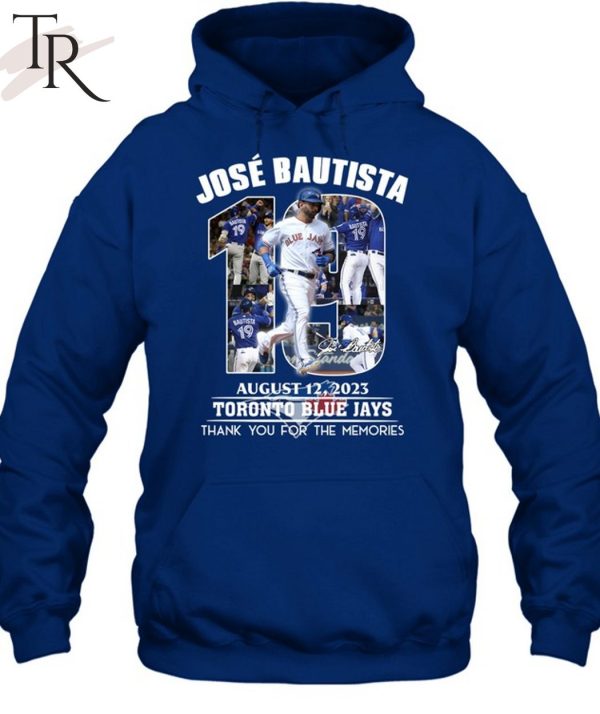 Jose Bautista August 12, 2023 Toronto Blue Jays Thank You For The Memories T-Shirt