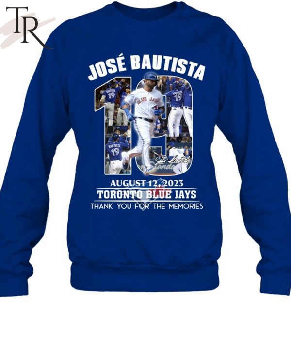 Jose Bautista August 12, 2023 Toronto Blue Jays Thank You For The Memories T-Shirt