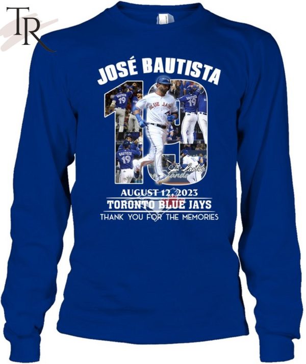 Jose Bautista August 12, 2023 Toronto Blue Jays Thank You For The Memories T-Shirt