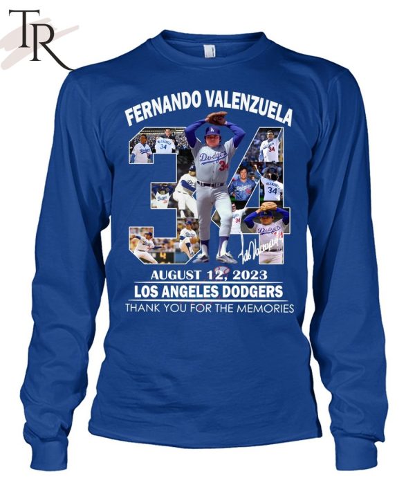 Fernando Valenzuela August 12, 2023 Los Angeles Dodgers Thank You For The Memories T-Shirt