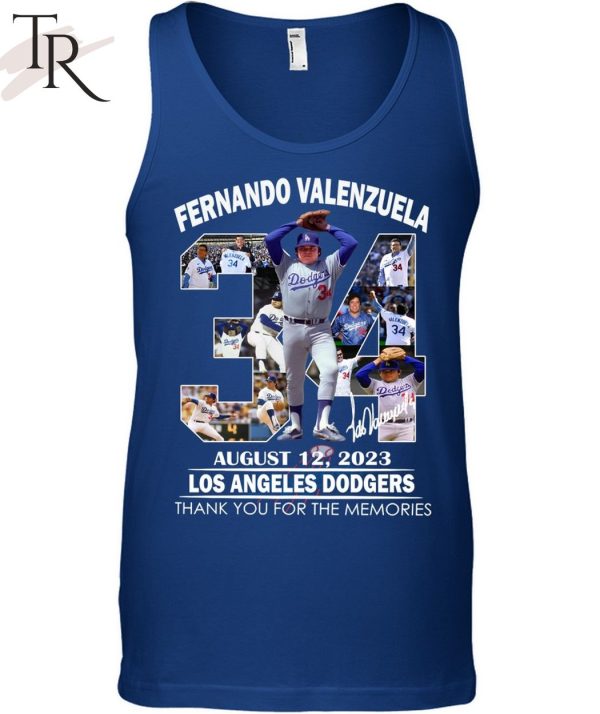 Fernando Valenzuela August 12, 2023 Los Angeles Dodgers Thank You For The Memories T-Shirt