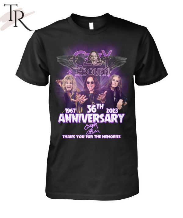 Ozzy Osbourne 1967 – 2023 56th Anniversary Thank You For The Memories T-Shirt