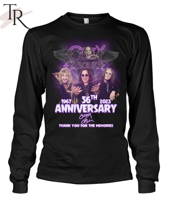 Ozzy Osbourne 1967 – 2023 56th Anniversary Thank You For The Memories T-Shirt