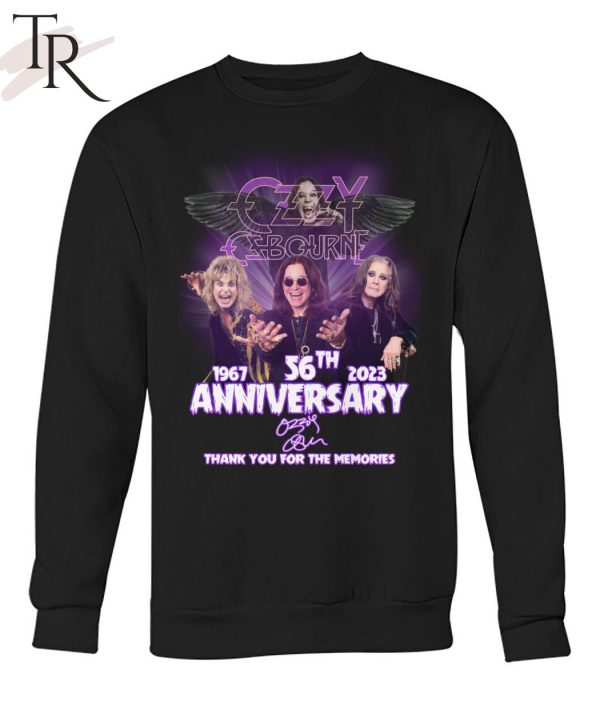 Ozzy Osbourne 1967 – 2023 56th Anniversary Thank You For The Memories T-Shirt