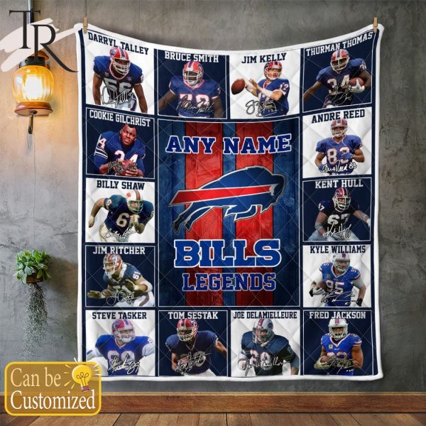 Custom Name Buffalo Bills Legends Fleece Blanket