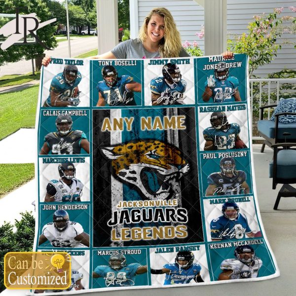 Custom Name Jacksonville Jaguars Legends Fleece Blanket