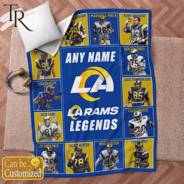 Custom Name Los Angeles Rams Legends Fleece Blanket