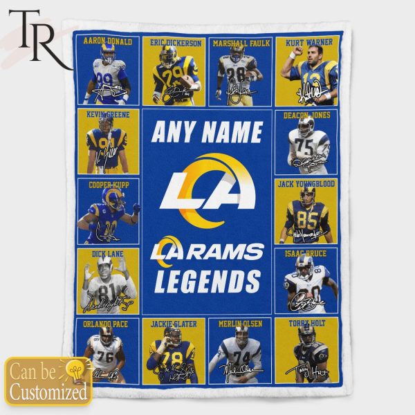 Custom Name Los Angeles Rams Legends Fleece Blanket