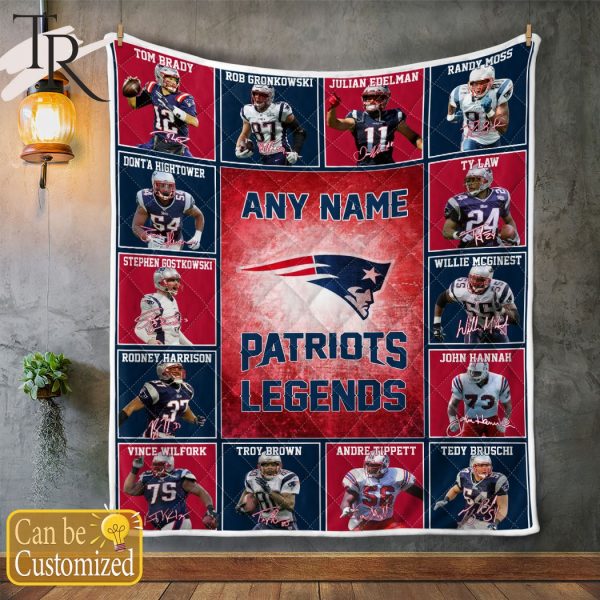 Custom Name New England Patriots Legends Fleece Blanket