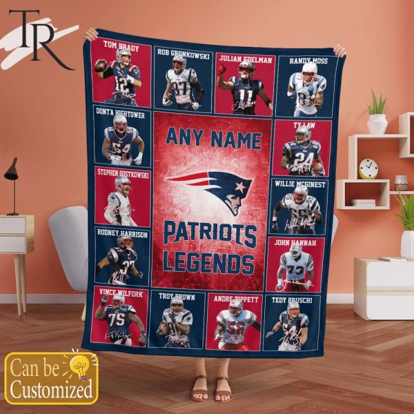 Custom Name New England Patriots Legends Fleece Blanket